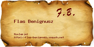 Flas Benignusz névjegykártya